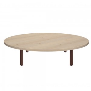 Mesa de centro redonda elegante de melanina con base de metal de ofifran