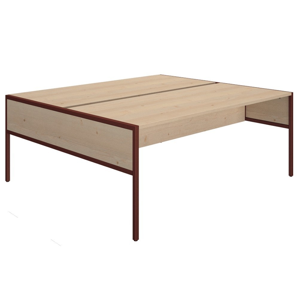 Mesa original auxiliar de oficina Bench elegante elaborada en metal y melamina de Ofifran