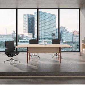 Mesa de reuniones rectangular Piem de Ofifran con diseño ideal para juntas grupales