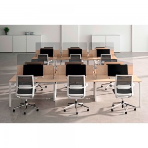 Mesa moderna auxiliar de oficina Bench cómoda con acabados en metal y melamina de Ofifran