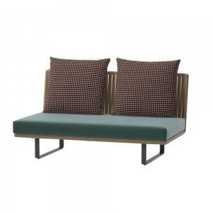 Módulo central sin brazos 2 plazas, exterior  pies aluminio y tapizados Bela Rope colección Bitta de Kettal.