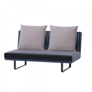 Módulo central sin brazos 2 plazas, exterior  pies aluminio y tapizados Bela Rope colección Bitta de Kettal.