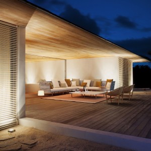 Módulo central sin brazos 2 plazas, exterior  pies aluminio y tapizados Bela Rope colección Bitta de Kettal.