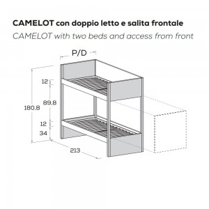 Litera Camelot  Nidi con un diseño infantil e italiano ideal para una habitacion infantil.