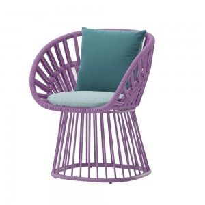 Sillón comedor exterior pies de aluminio cuerdas Bela Rope colección Cala de Kettal.