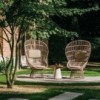 Sillón Club exterior pies de aluminio respaldo alto colección Cala de Kettal.