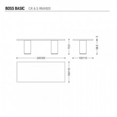 Mesa rectangular Boss Basic Riva1920