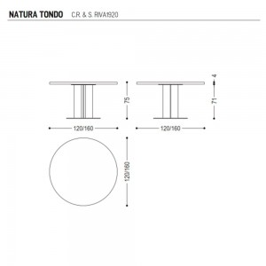 Mesa comedor madera circular Natura Tondo de Riva1920 con un diseño moderno y de lujo.