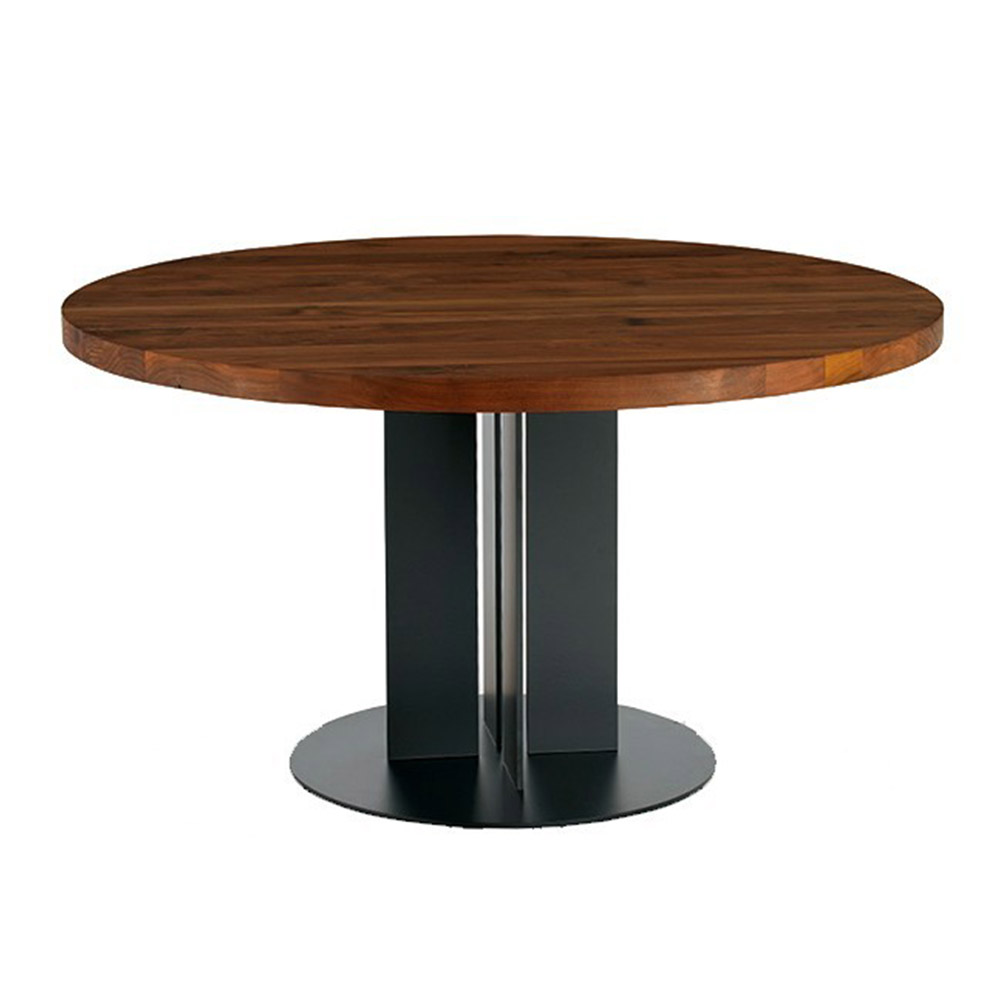 Mesa comedor madera circular Natura Tondo de Riva1920 con un diseño moderno y de lujo.
