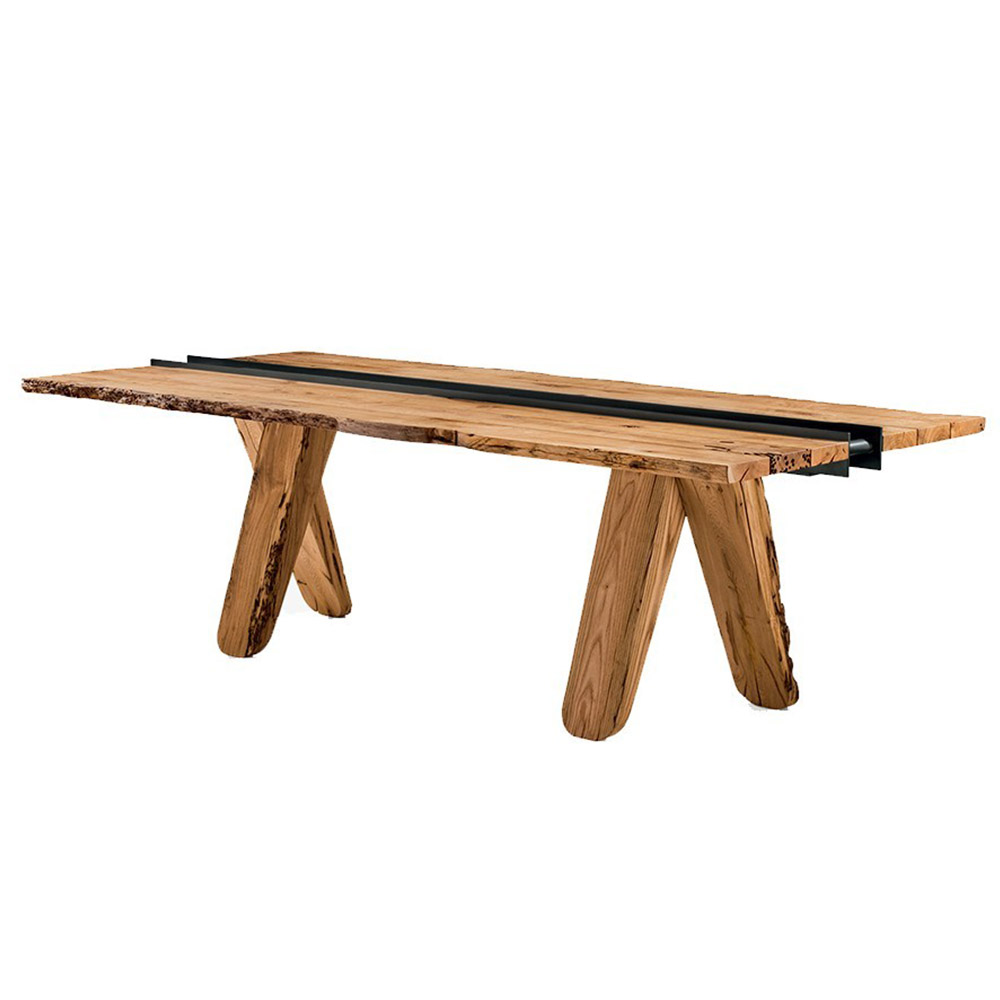Mesa comedor madera rectangular Canal Briccola de Riva1920 con un diseño moderno y de lujo.