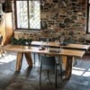 Mesa comedor madera rectangular Canal Briccola de Riva1920 con un diseño moderno y de lujo.