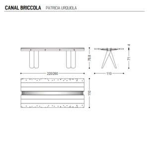 Mesa comedor madera rectangular Canal Briccola de Riva1920 con un diseño moderno y de lujo.