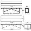 Banco Brut de Magis. Banco con estructura de hierro y asiento en madera.