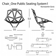 Banco Chair_One Public Seating System 1 Magis