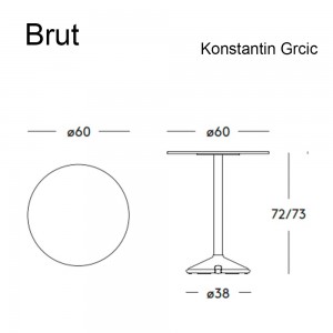 Mesa Brut Bistro de Magis. Mesas de exterior para jardines, patios y bares.