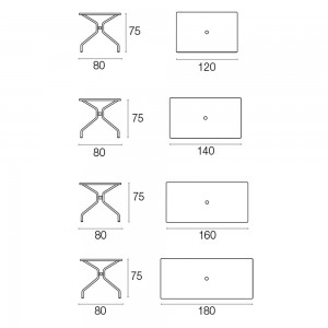 Mesa Rectangular Cambi para exteriores. Mesas de diseño.