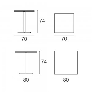 Mesa Cuadrada Darwin para espacios exteriores de Emu.