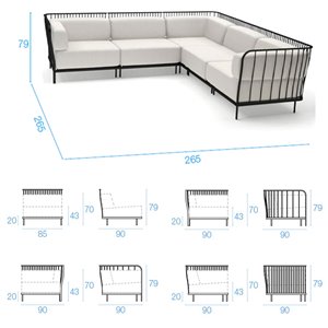 Sofá Cannolè modular para exteriores de Emu. Sofás de diseño.