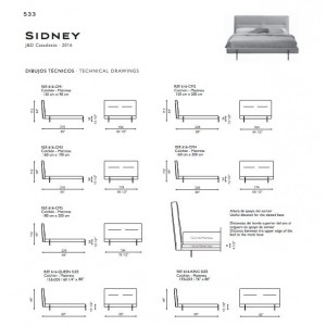 Cama tapizada moderna Sidney de Casadesús