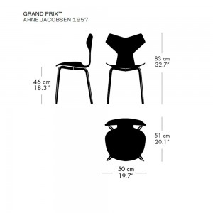 Silla Grand Prix tapizada. Fritz Hansen con acabados modernos de alta calidad.