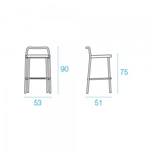 Taburete Grace para espacios exteriores Emu. Taburetes de diseño.
