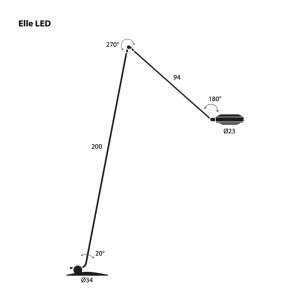 Lámpara pie Elle LED para ambiente interior de Tommaso Cimini y Lumina