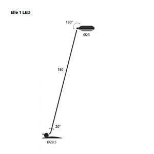 Lámpara de pie de brazo simple para espacios interiores Elle 1 LED de Lumina