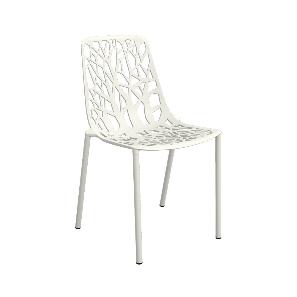 Silla Forest de diseño moderno y elegante de Fast. Sillas metálicas para exteriores.
