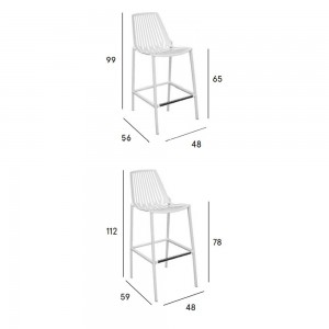 Taburete Rion de diseño moderno y práctico para espacios exteriores catalogo Fast.