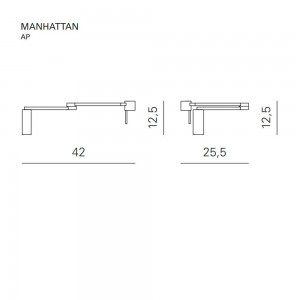 Lámpara de pared  Manhattan de Contardi ideal para la cabecera de la cama.