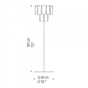 Lámpara de pie Quarz moderna y versátil diseñada para espacios interiores de Fambuena.