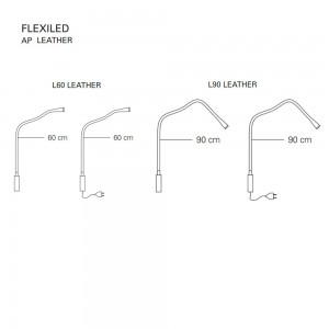 Lámpara de pared Flexiled Leather de Contardi con diseño elegante, elegante y moderno.