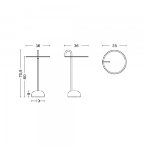 Mesa auxiliar Bowler de diseño moderno y exclusivo de Hay para espacios públicos.