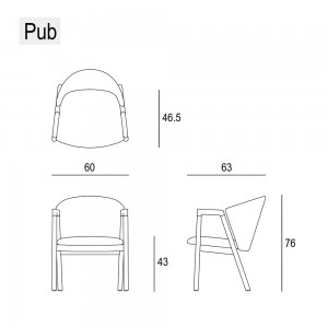 Sillón Pub de Bensen cuenta con asientos tapizados y estructura de madera con diseño moderno