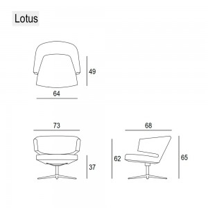 Butaca Lotus de Bensen con una base giratoria y un diseño moderno, lleno de elegancia.