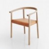 Sillón Tokyo de Bensen en madera maciza con diseño moderno y asiento tapizado en piel.