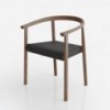 Sillón Tokyo de Bensen en madera maciza con diseño moderno y asiento tapizado en piel.