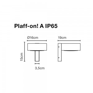 Aplique pared Plaff-on! Outdoor de Marset. Lámparas de exterior. Apliques LED.