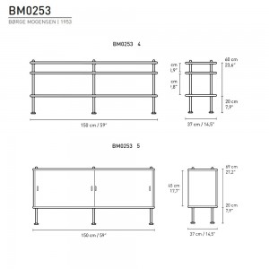 Estantería modular BM0253 elegante y moderna para espacios interiores de Carl Hansen and Son.