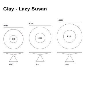 Mesa de diseño Clay con bandeja central giratoria Lazy Susan de Desalto.