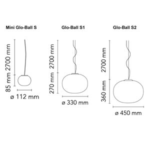Lámpara colgante Glo-Ball S de Flos. Iluminación de luz difusa para salón.