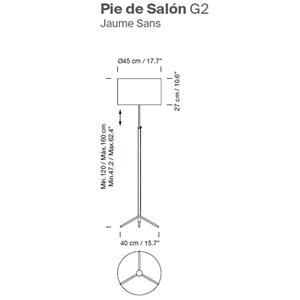 Lámpara pie de salón G2 1963 de Santa & Cole. Lámparas de diseño moderno.
