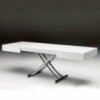 Mesa transformable Box de Ozzio design. Mesa auxiliar de marmol y cristal