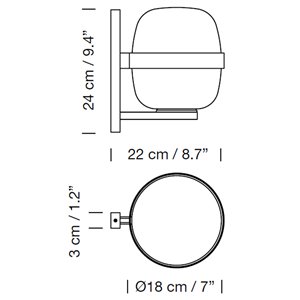 Aplique Wally Cestita de Santa & Cole. Lámparas diseño moderno aptas para exteriores.