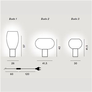 Lámpara sobremesa Buds de Foscarini. Lámpara de sobremesa innovadora.