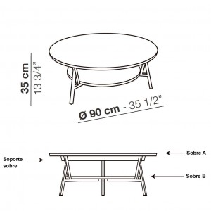 Mesita auxiliar Cradle de Arflex. Mesas de diseño italiano.