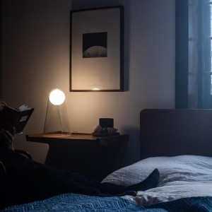 Lámpara con cuerpo de cristal soplado Satellight de Foscarini. Lamparas de vidrio