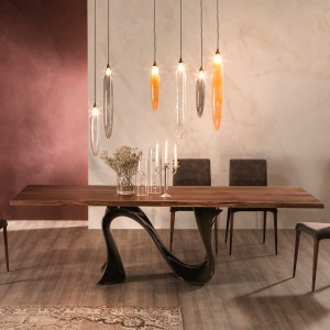 Mesa Wave Fija Madera Maciza de Tonin casa. Muebles modernos de hogar.