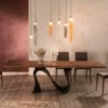 Mesa Wave Fija Madera Maciza de Tonin casa. Muebles modernos de hogar.