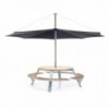 Mesa terraza con bancos Gargantua de Extremis. Mueble de exterior.